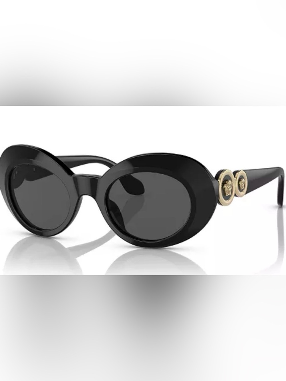 VERSACE KIDS BLACK OVAL SUNGLASSES